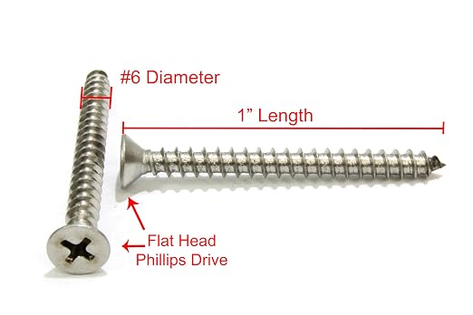 Bolt Dropper Stainless Steel Flat Head Phillips Screws - Image 2