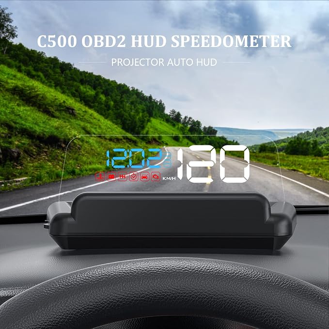Heads up Display for Cars, C500 Car Digital GPS Speedometer, Stereo Projecting - Image 2