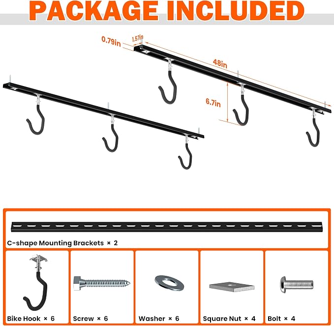 Ultrawall Ceiling Bike Rack for Garage, Indoor Bike Hanger - Image 2