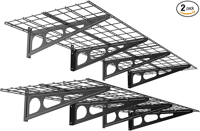 FLEXIMOUNTS 2-Pack 2x6ft Garage Shelving 24-inch-by-72-inch Wall Shelf Garage by FLEXIMOUNTS