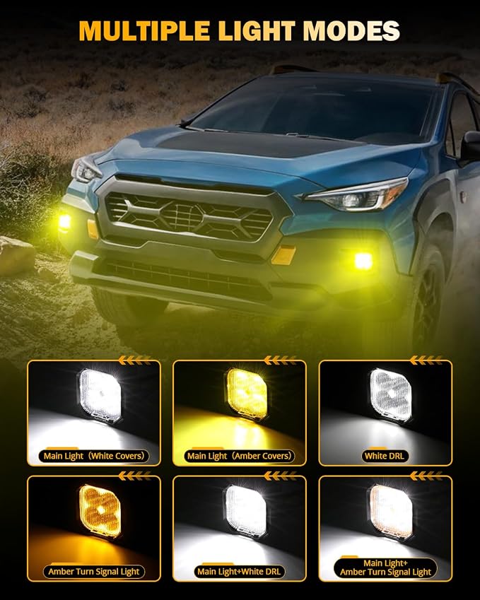 Auxbeam Color Play Series SAE Fog Lights, 3 Inch LED Fog Lights - Image 4