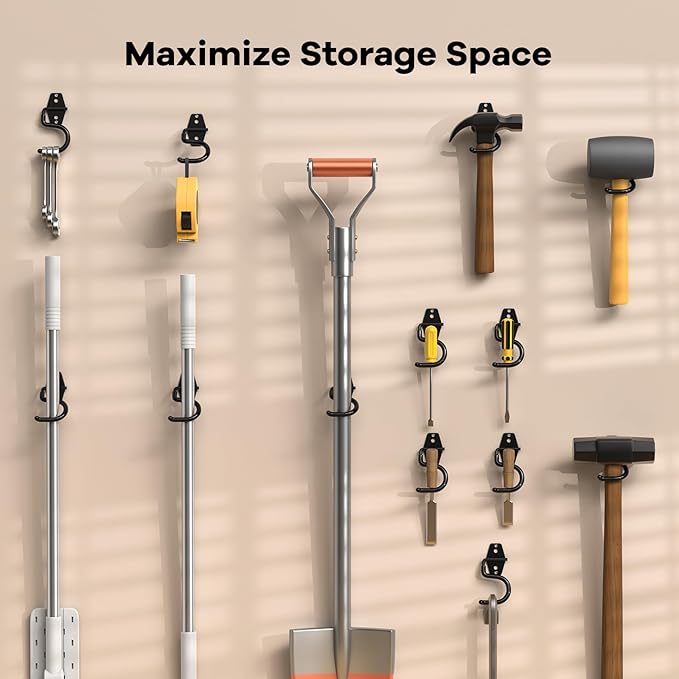 6 Pack Metal Garage Hooks, Heavy Duty S Hooks Tool Hangers - Image 5