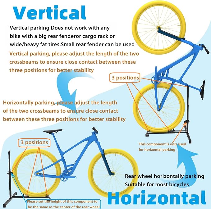 Foozet Bike Stand, Vertical Bike Rack Garage, Space-Saving Rack - Image 4
