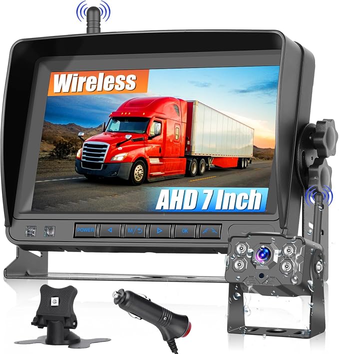 Hikity Wireless Backup Camera Trucks -7 Inch HD 1080P Rear View Camera Monitor by Hikity