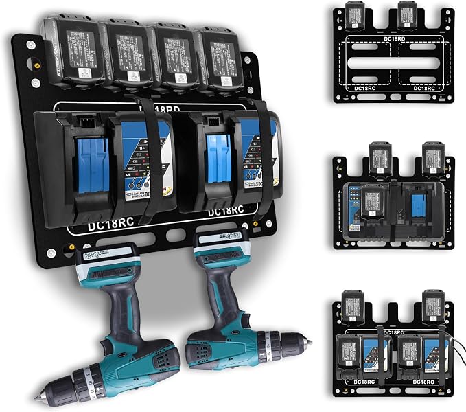 FETESNICE Wall Mount for Makita Battery Charger Holder, Easy Installation by FETESNICE