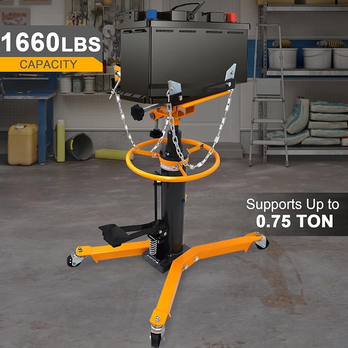Transmission Jack 1660 lbs/ 0.75 Ton Capacity Hydraulic Telescopic Transmission - Image 2