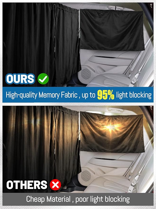 Set of 3 Car Privacy Curtains - Image 2