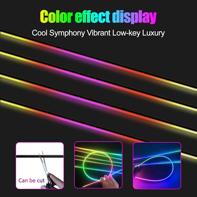 Dreamcolor Acrylic Interior Car Lights, 2 Piece 43.3inch/110cm 128 Colorful Car - Image 6