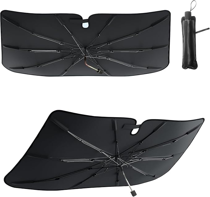 Windshield Sun Shade Umbrella, Portable Foldable, Spring Structure Wind Shield by MRBryantXUSuper