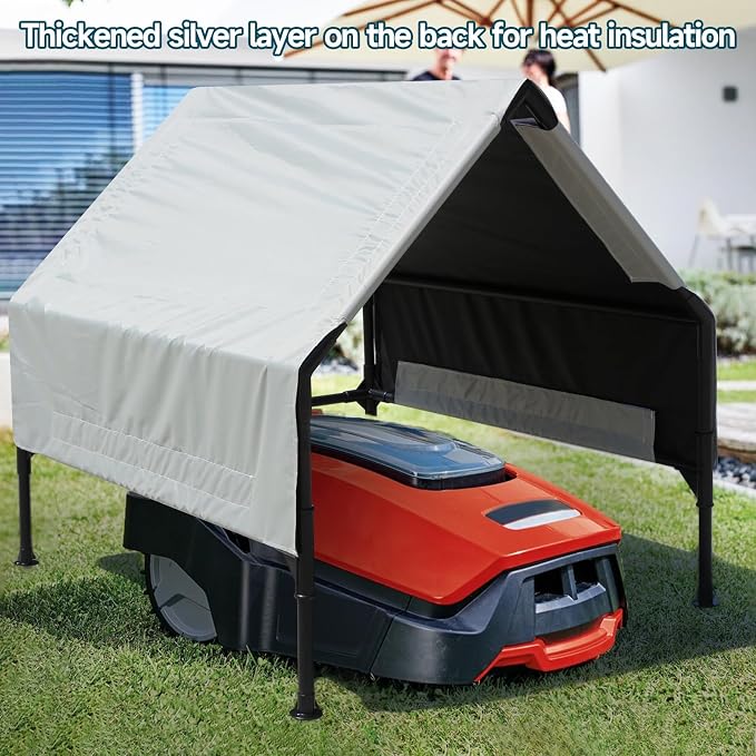 Robot Mower Garage, Wire Free Robot Lawn Mower Cover, Durable Water-Proof and - Image 7