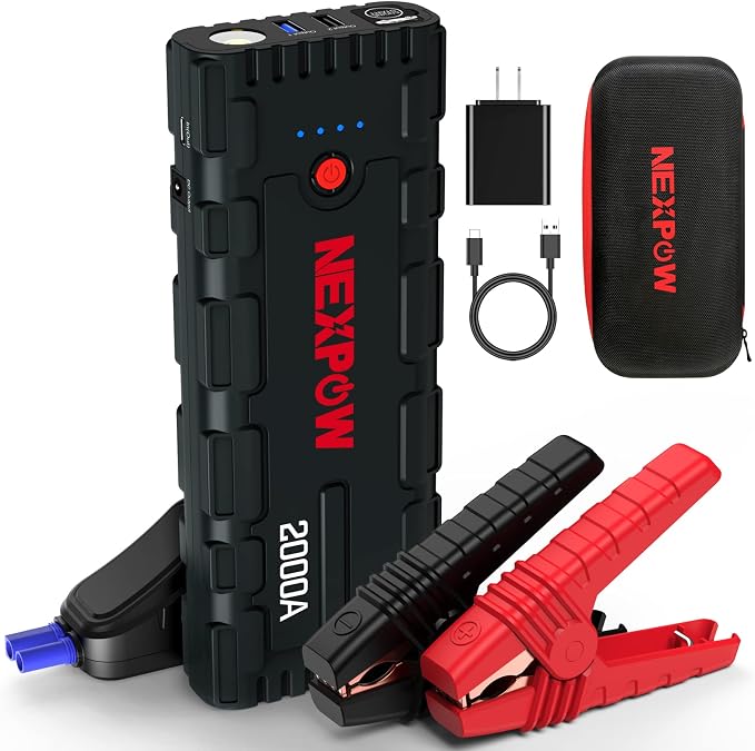 NEXPOW Car Jump Starter, 2000A Peak 12V Portable Car Battery Starter, Auto by NEXPOW