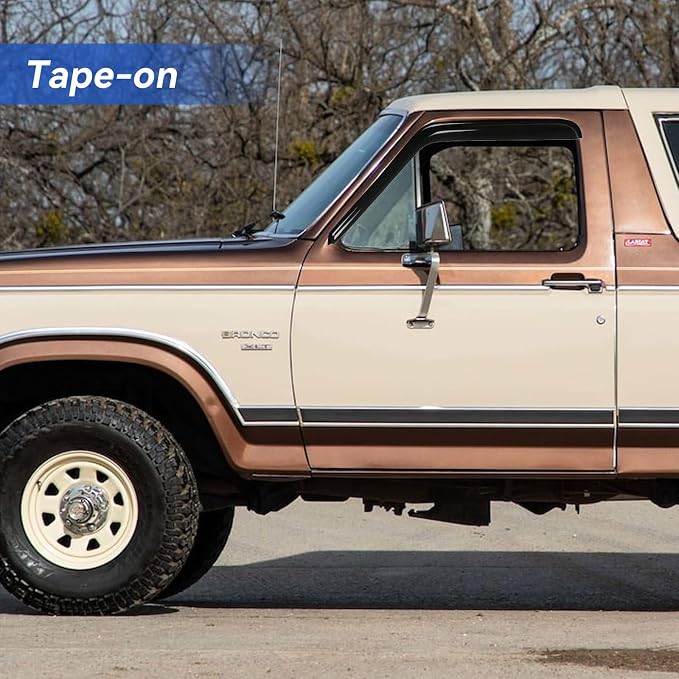 Window Visors Rain Guards for 1980-1996 Ford Bronco, Out-Channel Window Vent - Image 4
