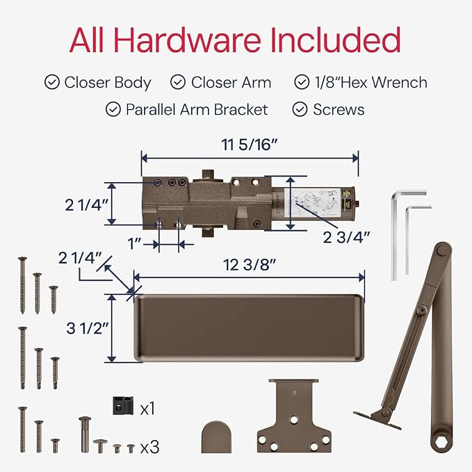 Lawrence Extra Heavy Duty Door Closer Commercial Grade 1 - Image 6