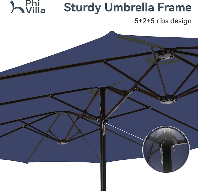 PHI VILLA 15ft Large Patio Umbrellas - Image 4