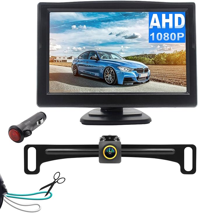 Wired Backup Camera for Truck 5 '' AHD 1080P Front Rear View Monitor KIT 2K by Unknown