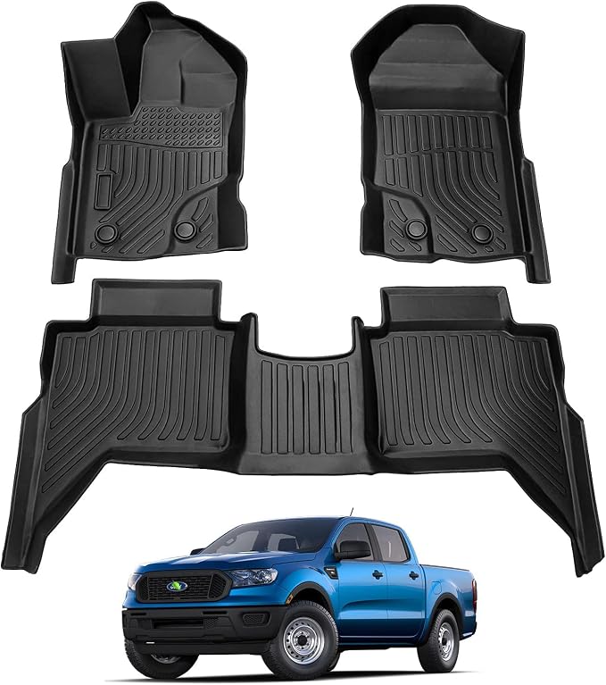 Cartist Floor Mats Fits for Ford Ranger 2019 2020 2021 2022 2023 Accessories by cartist