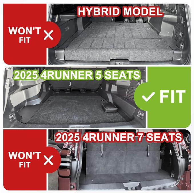 TripleAliners Floor Mats & Trunk Mat & Rear Seatback Cover All Weather TPE - Image 2