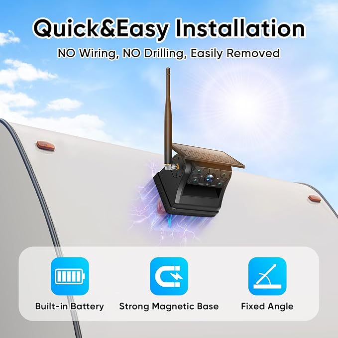 Portable 1080P Solar Magnetic Wireless Backup Camera - Image 3