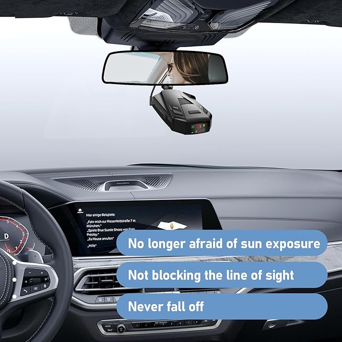 Radar Detector Mount, Rearview Mirror Rod Radar Mounting Bracket+Rearview - Image 7