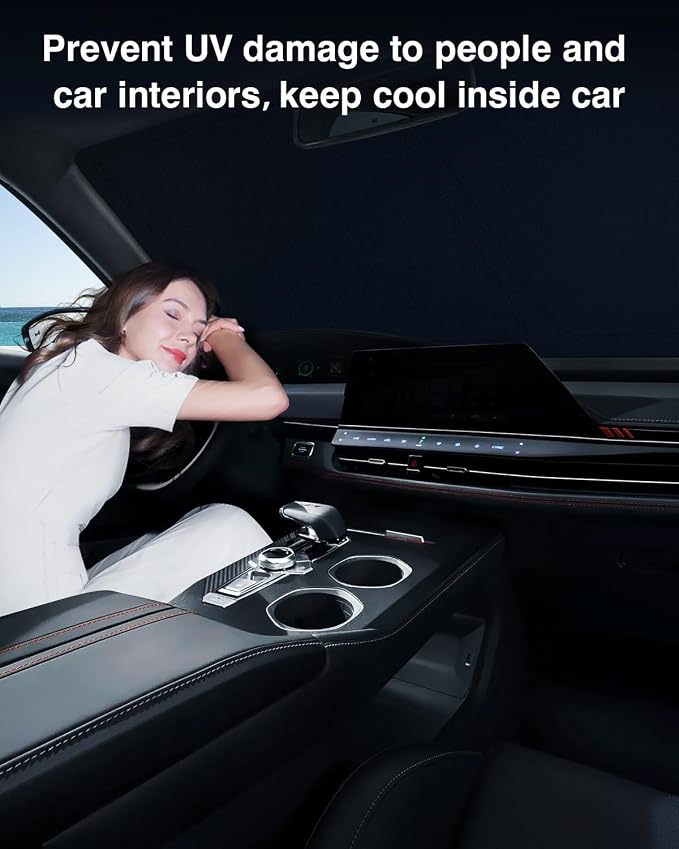 Windshield Sun Shade for Toyota Tundra 2022-2025 2026, Custom Fit Foldable - Image 7