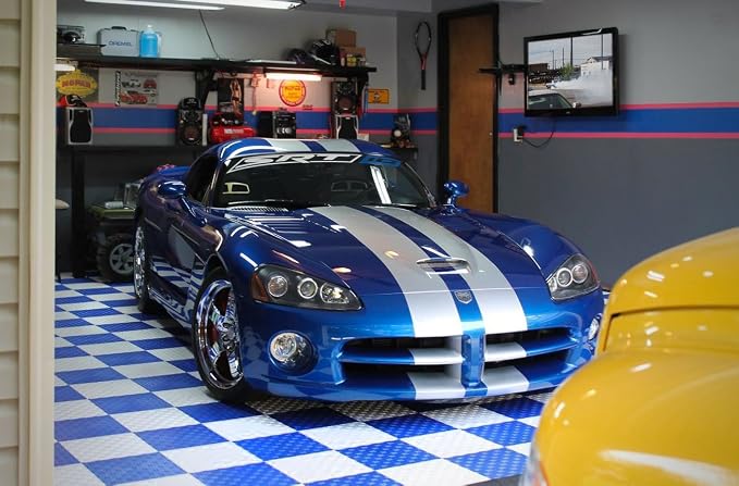 GarageTrac Diamond, Durable Interlocking Modular Garage Flooring Tile, Royal - Image 2