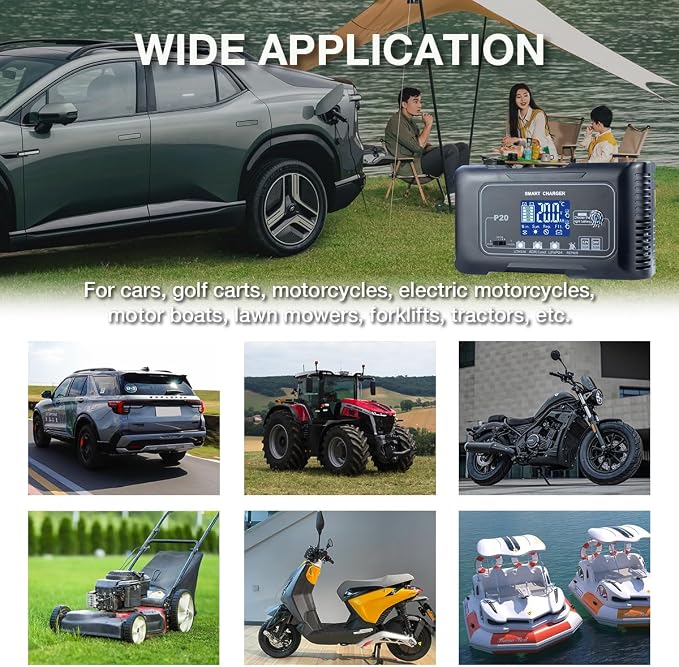 20A Smart Battery Charger 12V/24V, Automatic Charger & Maintainer - Image 5
