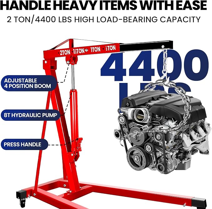 2 Ton Engine Hoist, Carbon Steel Cherry Picker Engine Hoist - Image 2