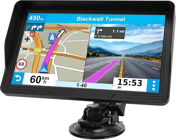 GPS Navigator for Car Truck RV, 9 inch Touch Screen Latest 2025 Map, Real Voice by Unknown