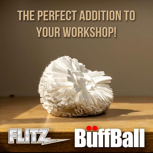 Flitz Buff Ball w/ 1.76oz Metal Polish Paste - 7in Drill Buffer Polisher - Image 2