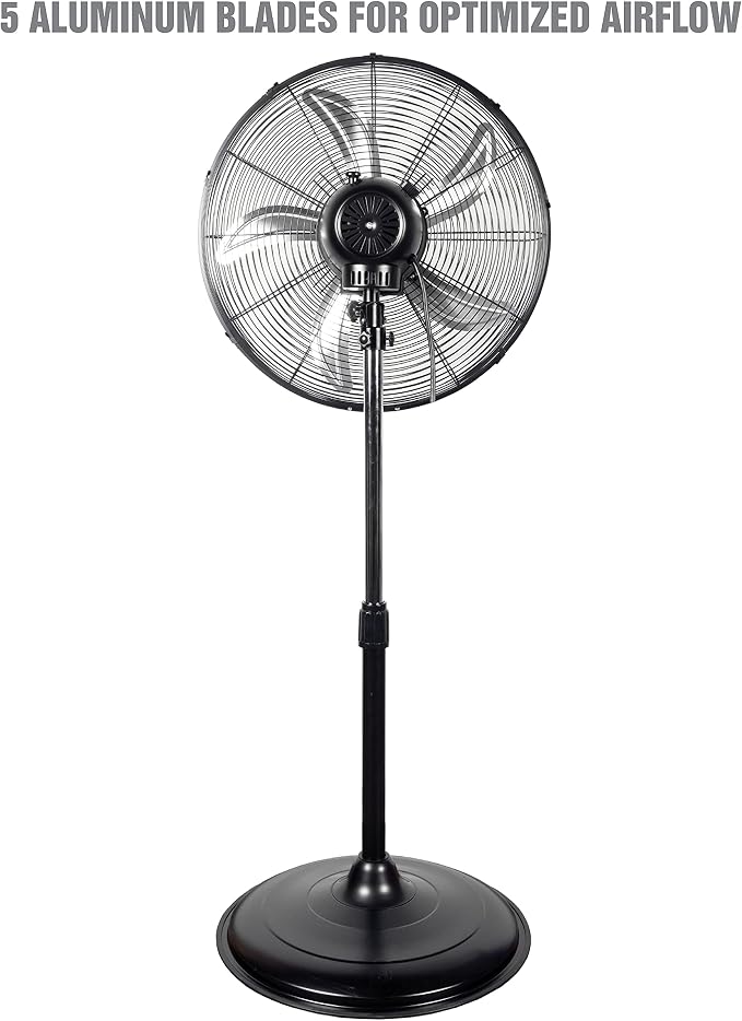 OEMTOOLS OEM24871 20" Oscillating Pedestal Fan, Adjustable Height - Image 5