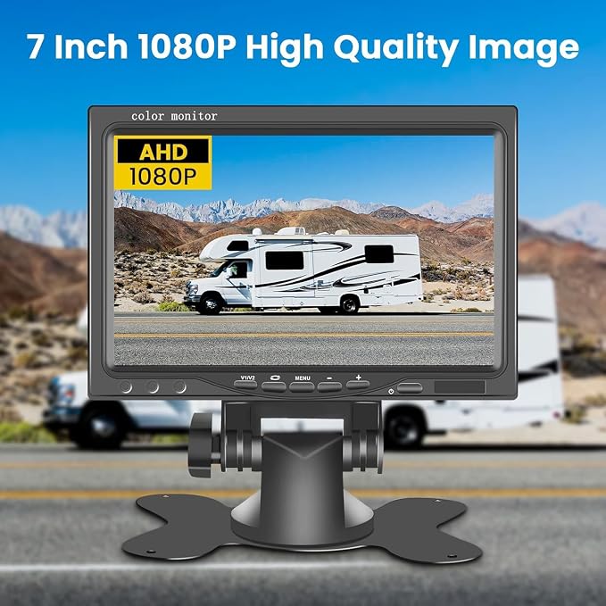 Hikity HD 1080P Backup Camera 7 Inch Monitor Kit Vehicle Night Vision - Image 2