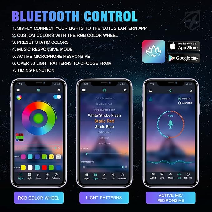 Xprite 8 Pods Rock Lights Wide Angle Bluetooth RGB Rocklights, Compatible Jeep - Image 5