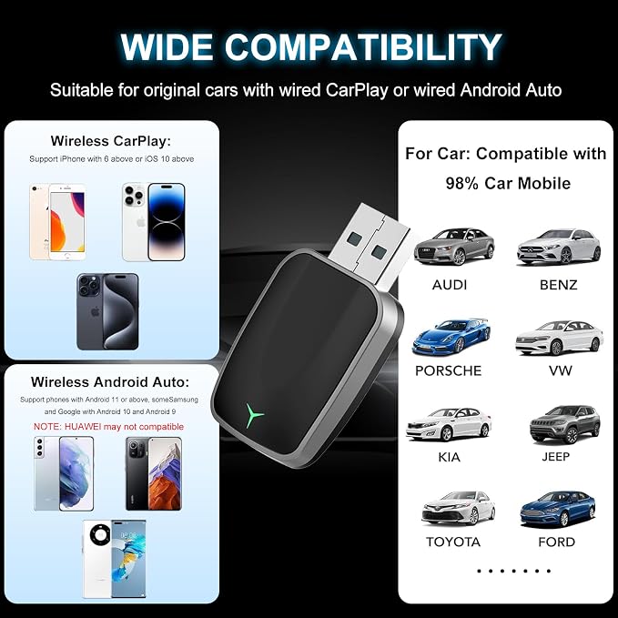 Mini Wireless CarPlay & Android Auto Adapter – Plug & Play Dongle, Convert - Image 6