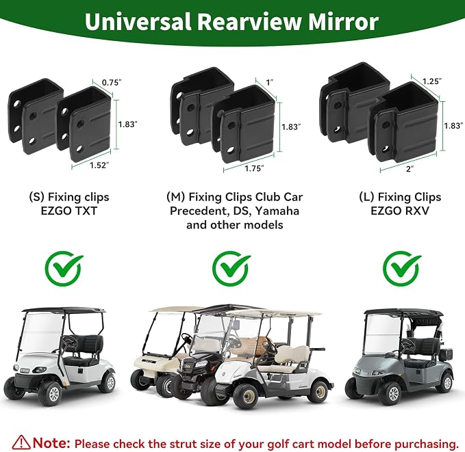 Golf Cart Side Mirrors No Drilling, Universal Folding Rear View Mirror - Image 5