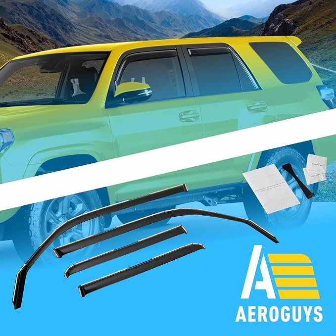 Extra Durable Window Deflectors Tape-On Window Visors Rain Guards Fit - Image 8