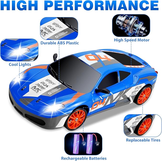 RC Drift Car 2.4GHz 1:24 Scale 4WD Remote Control Car 15KM/H High Speed - Image 3
