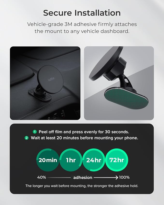 iOttie iTap 3 Magnetic Flush Mount Car Mount Phone Holder - Image 4
