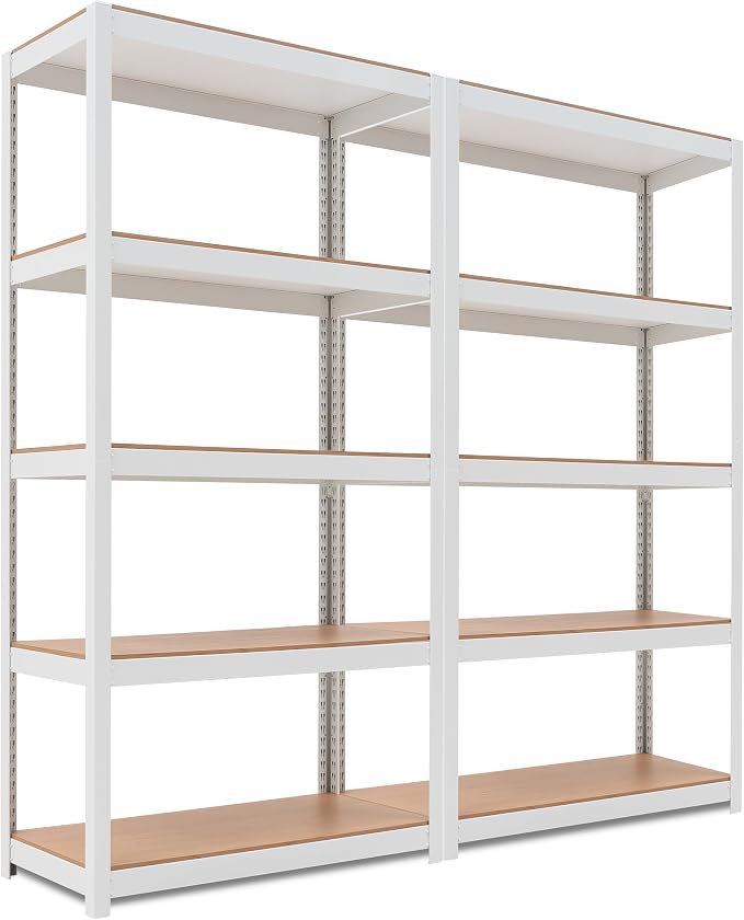 HOMEDANT House 5-Tier Laminated Metal Shelving Unit Adjustable Storage Utility by TheBestOrganizingSolution