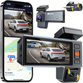 4K Dash Cam Front and Rear and Inside, UHD 2160P Night Vision 3 Channel Dash by IKOPO