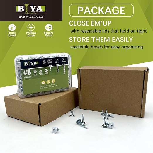 White Wood Screws, 1/2 Inch, 3/4 Inch, 1 Inch - Image 4