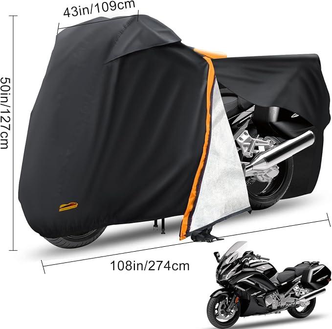 Motorcycle Cover, Waterproof Zipper Outdoor Cover - Image 2