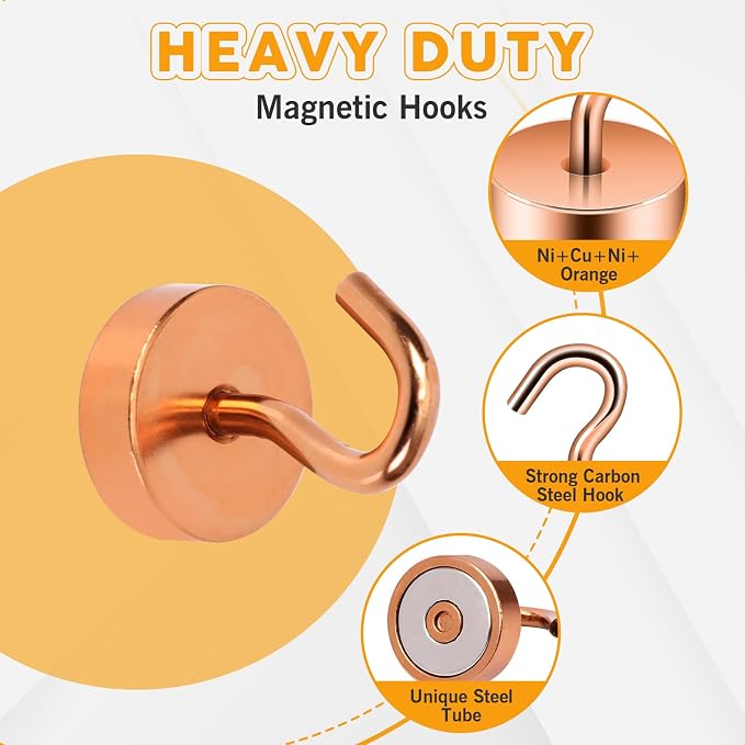 Neosmuk Magnetic Hooks, Cruise Ship Essentials, 40lb+ Heavy Duty Magnetic Hooks - Image 5