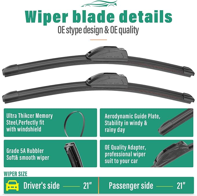 21" 21" 14" Windshield Wiper Blades Replacement - Image 3