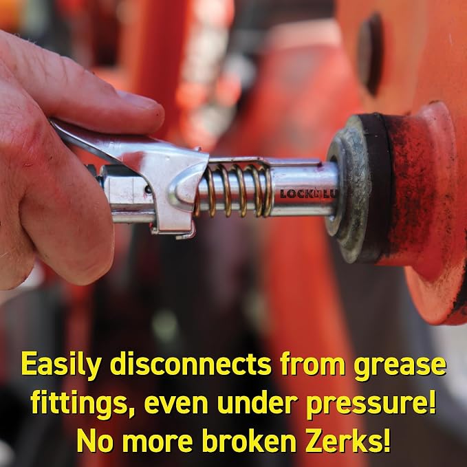 LockNLube Grease Gun Coupler locks onto Zerk fittings. Grease goes in, not on - Image 5