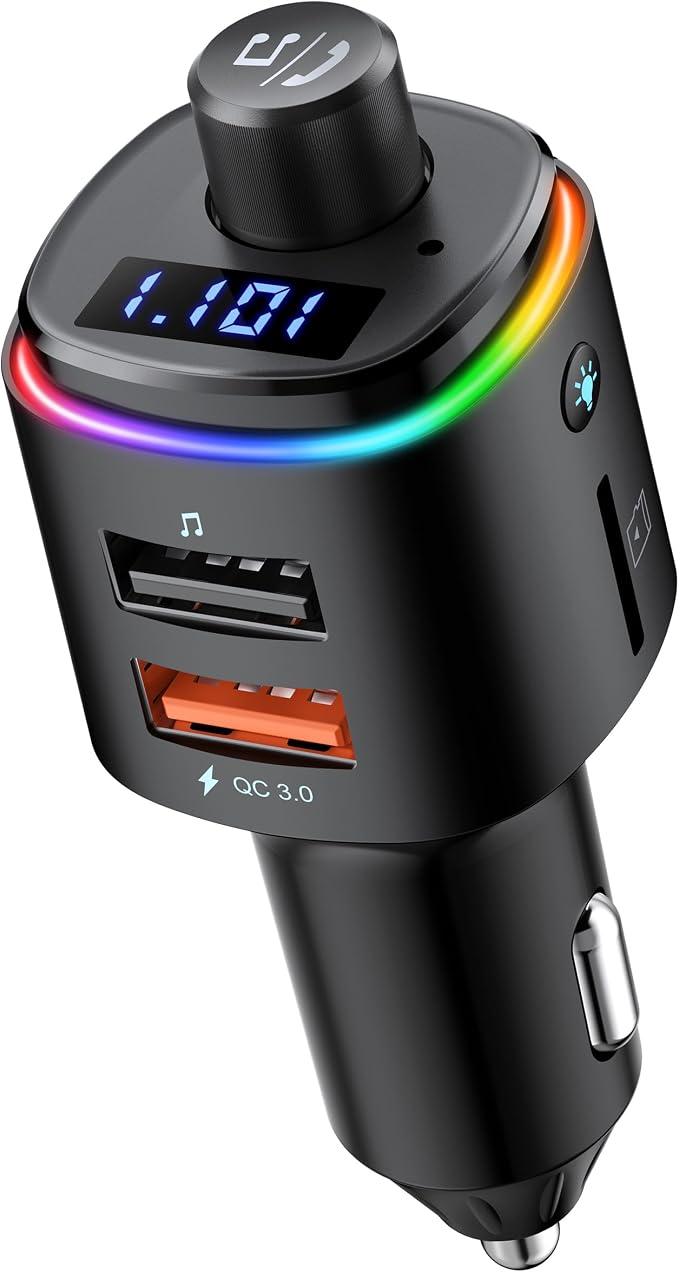 Nulaxy Bluetooth FM Transmitter, QC3.0 Fast Charge Bluetooth Car Adapter by Nulaxy