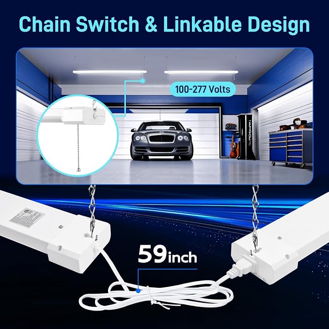 hykolity 4 Pack 4FT Linkable LED Shop Light - Image 4