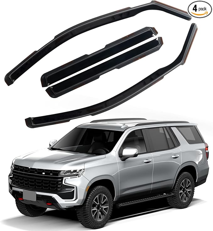 in Channel Rain Guards Fit for 2021 2022 2023 2024 2025 Chevrolet Tahoe/GMC by CHYKORLA