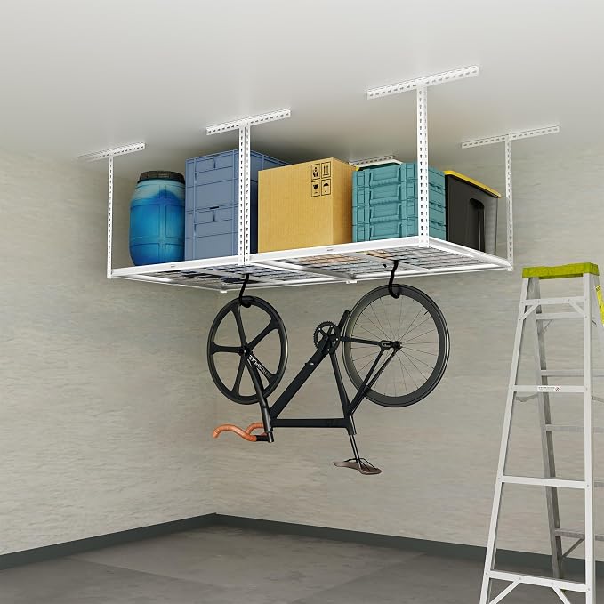 The Atlas 4 x 8 ft Adjustable Height Overhead Garage Storage Rack 900 lbs Heavy - Image 3