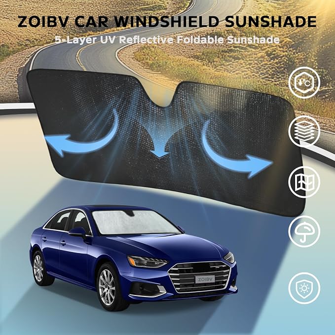 Windshield Sun Shade for Audi A4 2017-2024 - Image 3