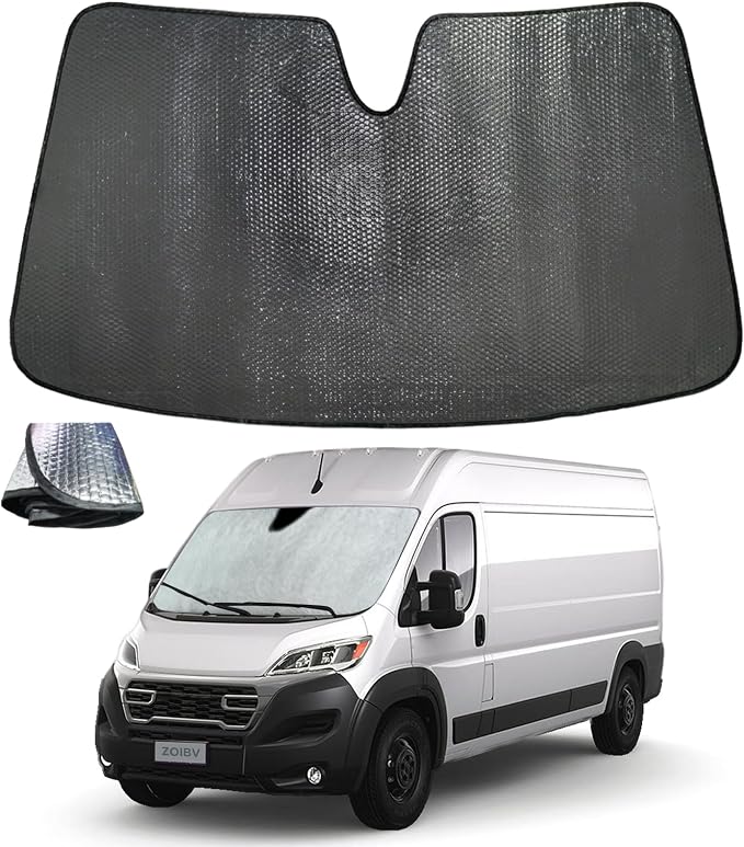 Windshield Sun Shade for 2014-2025 Dodge RAM ProMaster Full Size Cargo Van by ZOIBVCARSUNSHADE